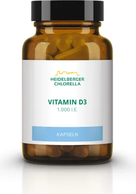 Produktbild von Heidelberger Chlorella Vitamin D3 1.000 I.E Kapseln, 60 St. Kapseln