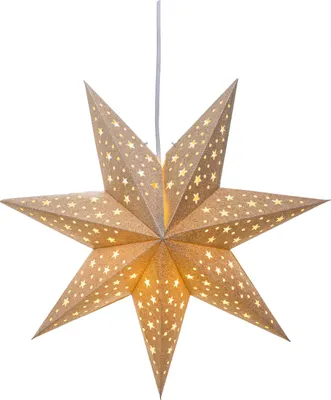 Produktbild von Markslöjd Leuchtstern Wohnbeleuchtung Solvalla Gold 45 cm Papier Warmes Licht