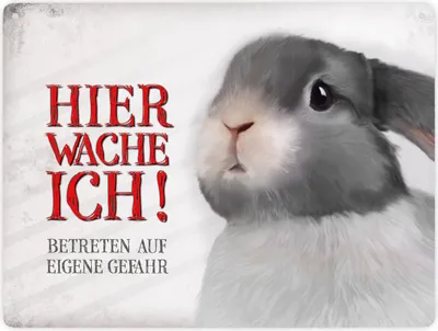Produktbild von Betreten auf eigene Gefahr - Hier wache ich! Metallschild XXL mit Hase Motiv