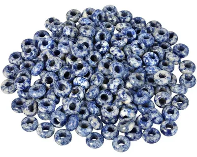 Produktbild von Große Loch Perlen für Schmuckherstellung, Rondelle Steinperlen, Sodalith, 14x8mm, 20 Stück