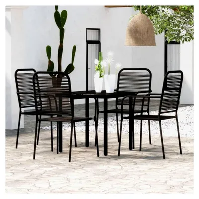 Produktbild von Gartenmöbel-Set, 5-teilig, Schwarz