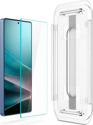 A smartphone screen protector and its installation guide.