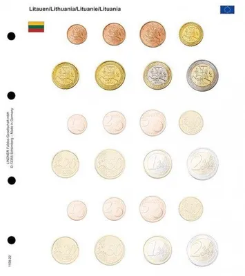 Produktbild von Lindner 1108-22 Vordruckblatt EURO-Kursmünzen-Sätze: Litauen