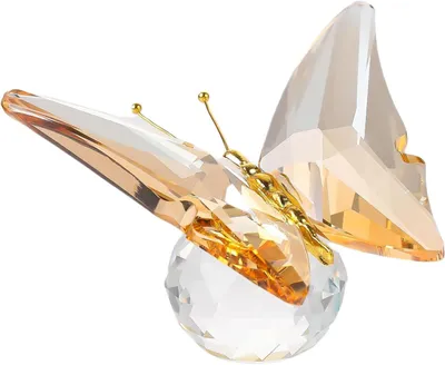 Productafbeelding van Kristallen Vlinder Beeldje - Vlinder Ornament - Woondecoratie - Gemaakt van K9 Kristal - 7 x 55 x 45 cm