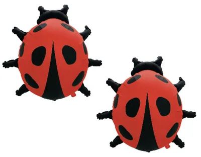 2 Marienkäfer Folienballons 84x81 cm rot-schwarz