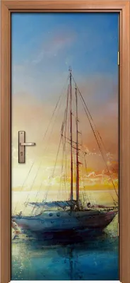 Produktbild von Türposter 80x200 cm Türaufkleber Türtapete Türfolie Klebefolie Foto Segelboot Sonnenuntergang Meer