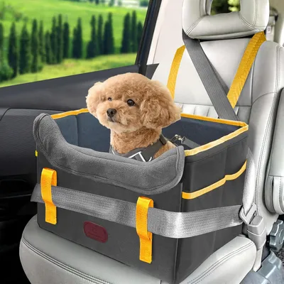 Obrázok produktu pre Autosedačka pre psa, vodotesná a skladacia, tmavosivá, pre malých psov