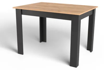 Zdjęcie produktu dla Černý jídelní stůl s deskou v dekoru dub zlatý craft MADO 120x80