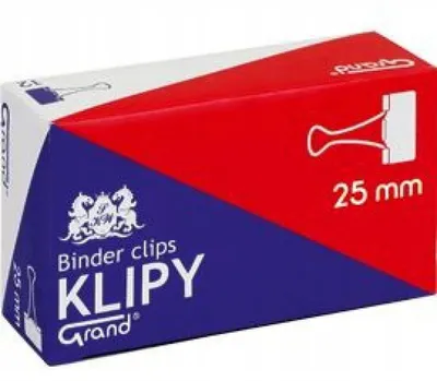 Produktbild von Grand Büroklammern 25mm Schwarz 12er Set Dokumentenclips
