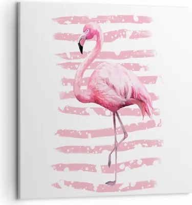 Produktbild von Bild auf Leinwand - Leinwandbild - Flamingo Vogel Wasser - 50x50cm - Wand Bild - Wanddeko - Leinwanddruck - Bilder - Kunstdruck - Wanddekoration - Leinwand bilder - Wandkunst - AC50x50-3938