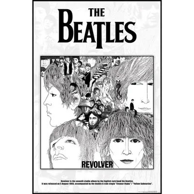 Produktbild von The Beatles - Poster "Revolver" PM6404 (91,5 cm x 61 cm) (Schwarz/Weiß/Grau)