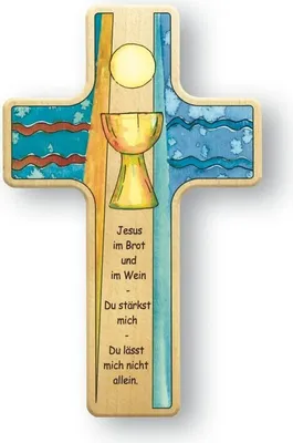 Produktbild von Kinderkreuz Holz Kommunion Abendmahl Wandkreuz 11cm