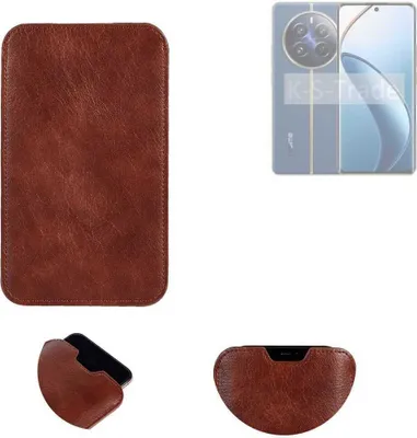 Produktbild von K-S-Trade Schutzhülle Handyhülle kompatibel mit Realme 12 Pro 5G Handytasche Kunstleder Sleeve in braun