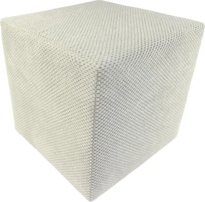 Zdjęcie produktu dla Pufa ZEFIR DOT welurowa 40x40 cm tapicerowana kwadratowa miękka pufa do salonu i sypialni jasno beżowa