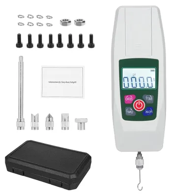 Productafbeelding van Digitale Krachtmeter - Trekbank Meter - Nauwkeurig Testen - Meerdere Meetmodi - Compact Formaat - Grijs