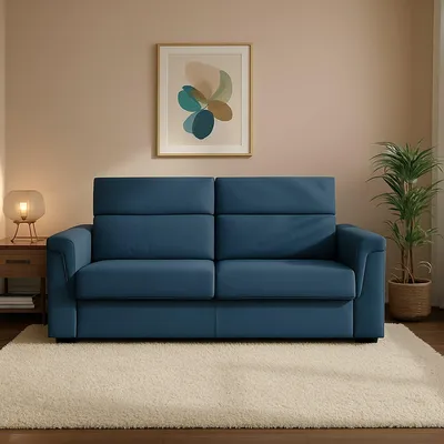 Immagine prodotto di Biscossi - Divano Letto 2 Posti, 205x95 cm blu, Sfoderabile  Italy