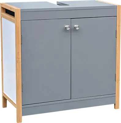 Produktbild von osoltus Unterschrank Waschbeckenunterschrank Bambus / Grau
