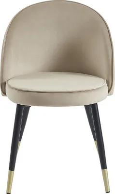 Produktbild von Satz von 2 Stühlen aus Velours und Metall - Beige - MAYLINA