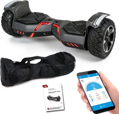 Produktbild von SUV Hoverboard 8,5 Zoll 800W Ares 8.5 - GPX-04 mit App Funktion, Bluetooth Lautsprecher, Kinder Sicherheitsmodus, Elektro Self Balance Board E-Scooter Hover Scooter - Carbon