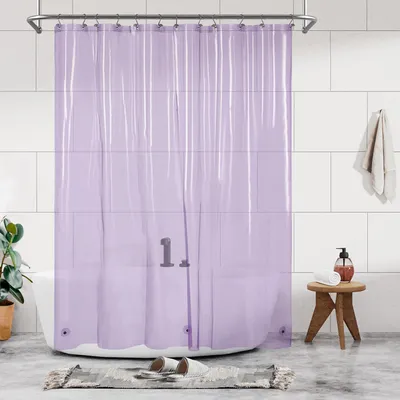 Produktbild von Duschvorhangfolie PEVA, durchsichtig lavendel, Standardgröße, mit Magneten, wasserfest für das Badezimmer