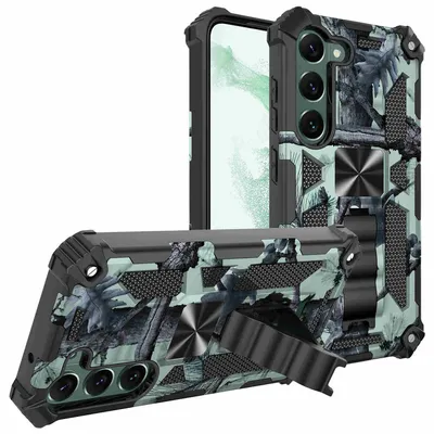 Immagine prodotto di Per Samsung Galaxy S23 armatura mimetica Custodia cover turchese telefono cellulare caso militare