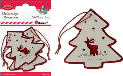 Produktbild von Weihnachtsbaumanhänger aus Filz 78x78mm 3 Stück Titanum