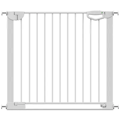 Produktbild von GEUTHER Easylock Flat Step Treppen- & Türschutzgitter | Weiß | 90–97 cm | Ohne Bohren | Flacher Trittbalken | Auto-Close | DIN EN 1930:2011