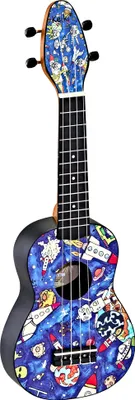 Produktbild von Ortega Guitars Keiki, Akustische Ukulele, Klassische Ukulele, Sopran, Schwarz, Mehrfarbig, Kauri-Bäume, Acrylnitril-Butadien-Styrol (ABS)