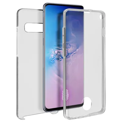 Image de Avizar, Housse de protection pour Samsung Galaxy S10, avant + arrière, Transparent