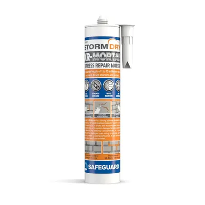 Produktbild von Stormdry XR-Express Reparaturmörtel 310 ml - Gebrauchsfertig, flexibler Mörtel, zementfreie Mischung. Geeignet zur Reparatur von Ziegel, Stein, Beton