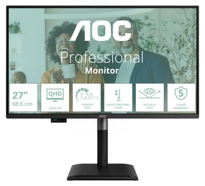 Produktbild von AOC Q27P4C, 68,6 cm (27"), 2560 x 1440 Pixel, 4 ms, Schwarz