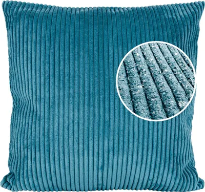 Produktbild von Dekokissen Kissenhülle mit Reißverschluss Sofakissen 40x40cm ohne Füllung Einfarbig Cordsamt Türkis