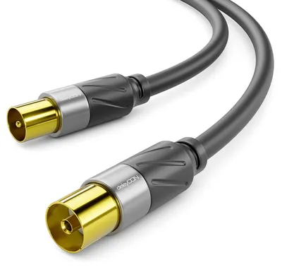 Produktbild von deleyCON 10m 4K TV Antennenkabel - IEC Koaxialkabel HDTV - Schwarz