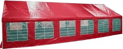 Produktbild von 6x12 Pavillon Festzelt Partyzelt Gartenzelt Unterstand m. Fenstern Lagerzelt Rot Neu