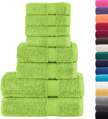 Image de vidaXL Set de serviettes premium 8 pièces SOLUND vert pomme 600 g/m