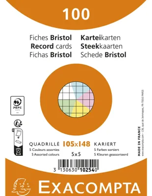 Produktbild von Exacompta 10254E, Blau, Grün, Pink, Weiß, Gelb, A6, Papier, Kariertes Papier, 205 g/m², 105 mm