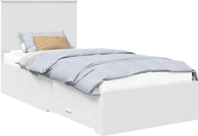 Obrázek produktu pro vidaXL Rám postele s čelem bílý 90 x 190 cm materiál na bázi dřeva