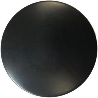 A black circular object, likely a cap or cover, is shown against a white background.