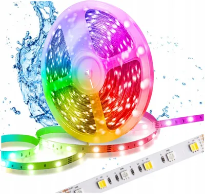 Immagine prodotto di Striscia LED da 72W, 12V, 5 metri, RGB, multicolore, bianco caldo/freddo, decorativa, impermeabile