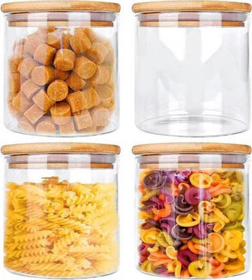 Produktbild von Gläserne Vorratsdosen 650ml luftdicht 4er Set Küche