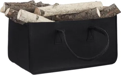 Produktbild von Famanu Holzkorb Faltbar 25x25x50 cm - Holz- und Zeitschriftenhalter schwarz