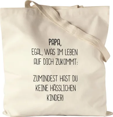 Produktbild von Jutebeutel Stoffbeutel Canvas Papa Wenigstens Keine Hässliche Kinder Lustig Vatertag Geschenkidee Bester Papa Dadv