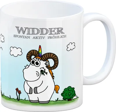 Produktbild von Honeycorns Kaffeebecher mit Sternzeichen Widder Motiv Tasse Kaffeetasse Becher