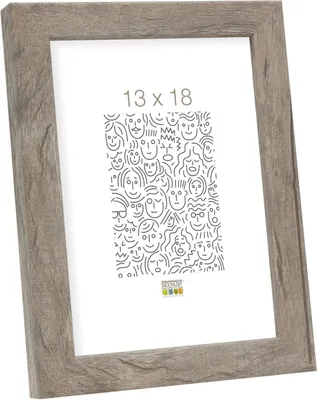Immagine prodotto di Cornice in legno Deknudt S45RH7AR grigio-beige 18x24 cm con vetro antiriflesso