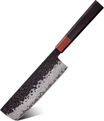 Produktbild von Damast Küchenmesser Aokami Nakiri - Präzises Gemüse Schneidmesser KP37383