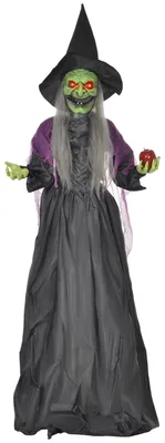 Produktbild von 180cm Animiert Sprechende Halloween Hexe mit Leuchtenden Augen