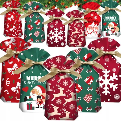 Produktbild von Karwil Weihnachtliche Geschenkbeutel 10 Stück Größe M