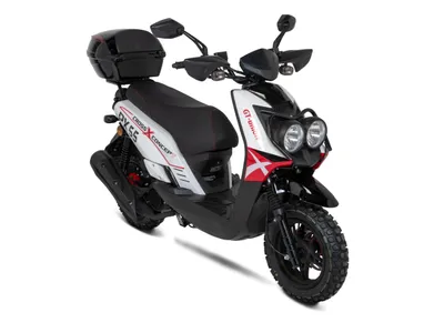 Produktbild von Motorroller PX55 Cross 50ccm 45 km/h Euro 5, weiß-rot mit Top Case GT Union