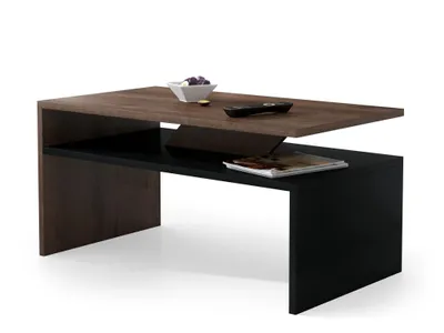 Produktbild von All4All kleiner Couchtisch Pico , Kaffeetisch , Wohnzimmertisch , Sofatisch mit Ablage , kleiner Tisch , 90x50cm , 05 , Braune Eiche + Schwarz
