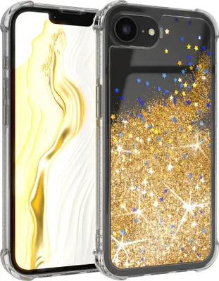 Produktbild von EAZY CASE - Glitzer Hülle kompatibel mit Apple iPhone 16e Glitzer Schutzhülle, Soft Case, Backcover Transparent mit Motiv